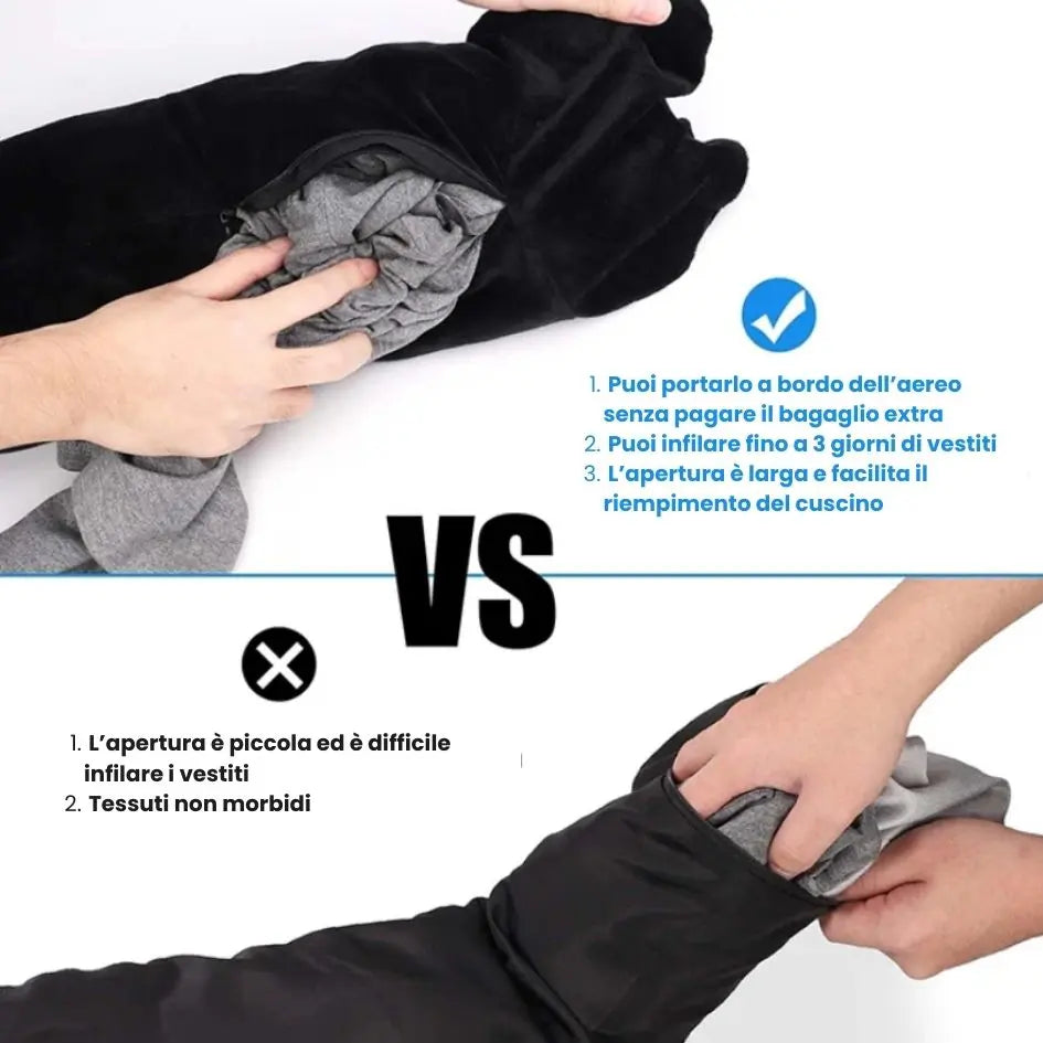 Cuscino da Viaggio 2 in 1 – Comfort + Spazio Extra