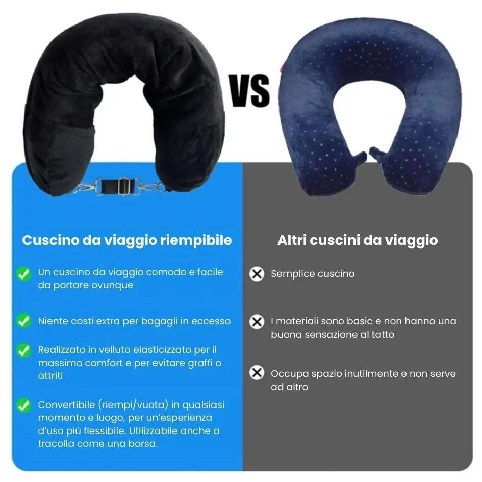 Cuscino da Viaggio 2 in 1 – Comfort + Spazio Extra